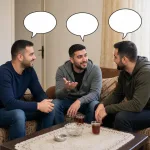 Arkadaşlarıyla konuşuyor