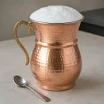 Çok büyük lale biçimli bakır ayran bardağı