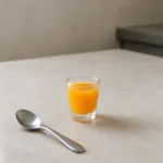 Çok küçük bir bardak portakal suyu