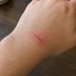 pıf - minor scratch with visible redness and swelling