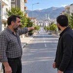 Bir sokağı gösteriyor